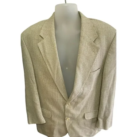 Bachrach‎ Wool and Silk Men's Houndstooth Pattern Blazer Sport Coat Size 40S - Picture 8 of 13